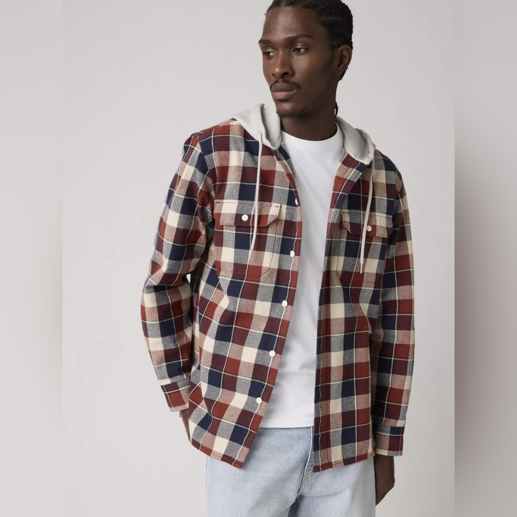 Plaid Hooded Classic Worker Shirt